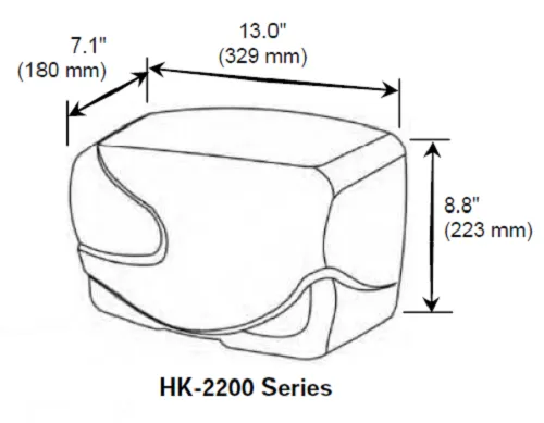 HK2200LA, FastDry Automatic White Epoxy Hand Dryer