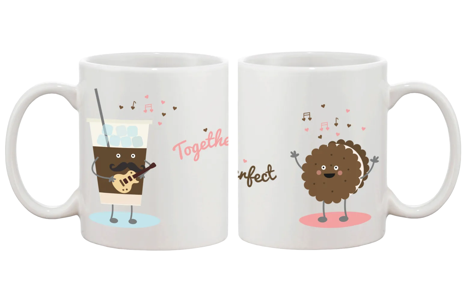 Ice Coffee Cookie Matching Couple Mugs- His and Hers Matching Coffee Cup