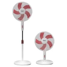 Impex Impulse 2 In 1 Convertible Pedestal Fan 400 mm Red White