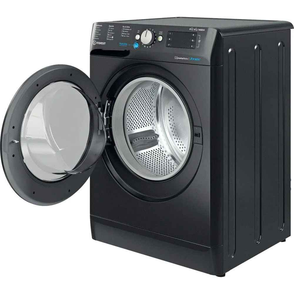 Indesit BDE86436XBUKN 8Kg / 6Kg Washer Dryer with 1400 rpm, 59.5cm Wide - Black