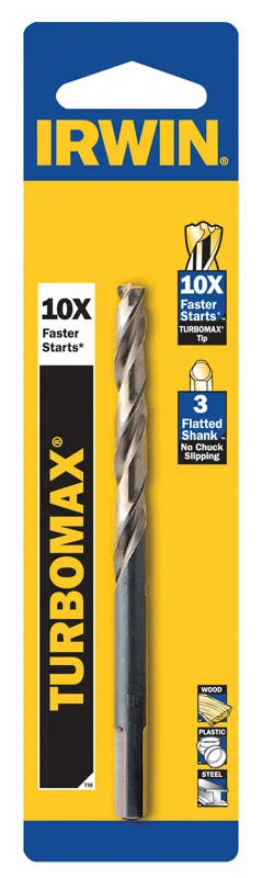 Irwin Turbomax 5/16 in. X 4-1/2 in. L High Speed Steel Drill Bit Straight Shank 1 pc