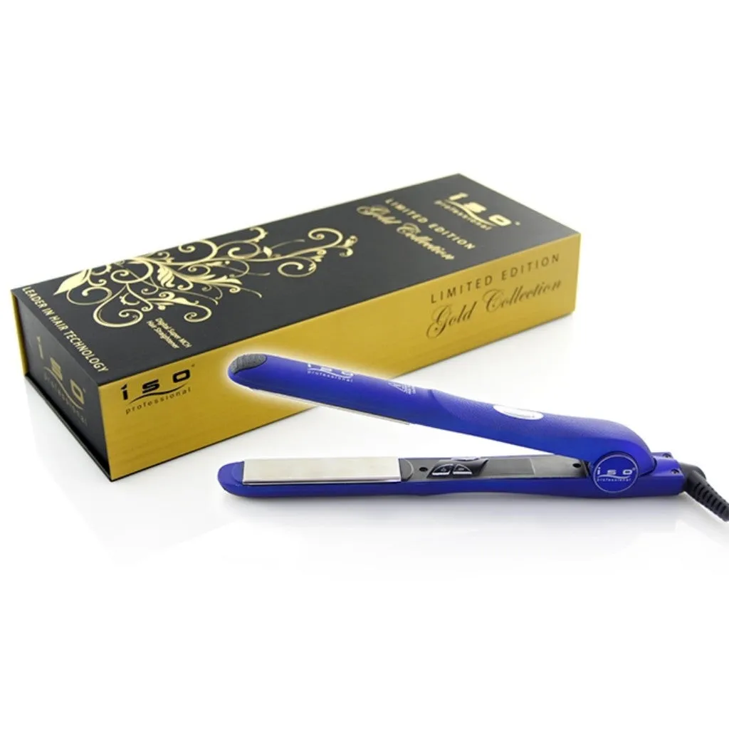 Iso Beauty Gold Collection Metallic Blue 1.5" Digital Infrared | Flat Iron