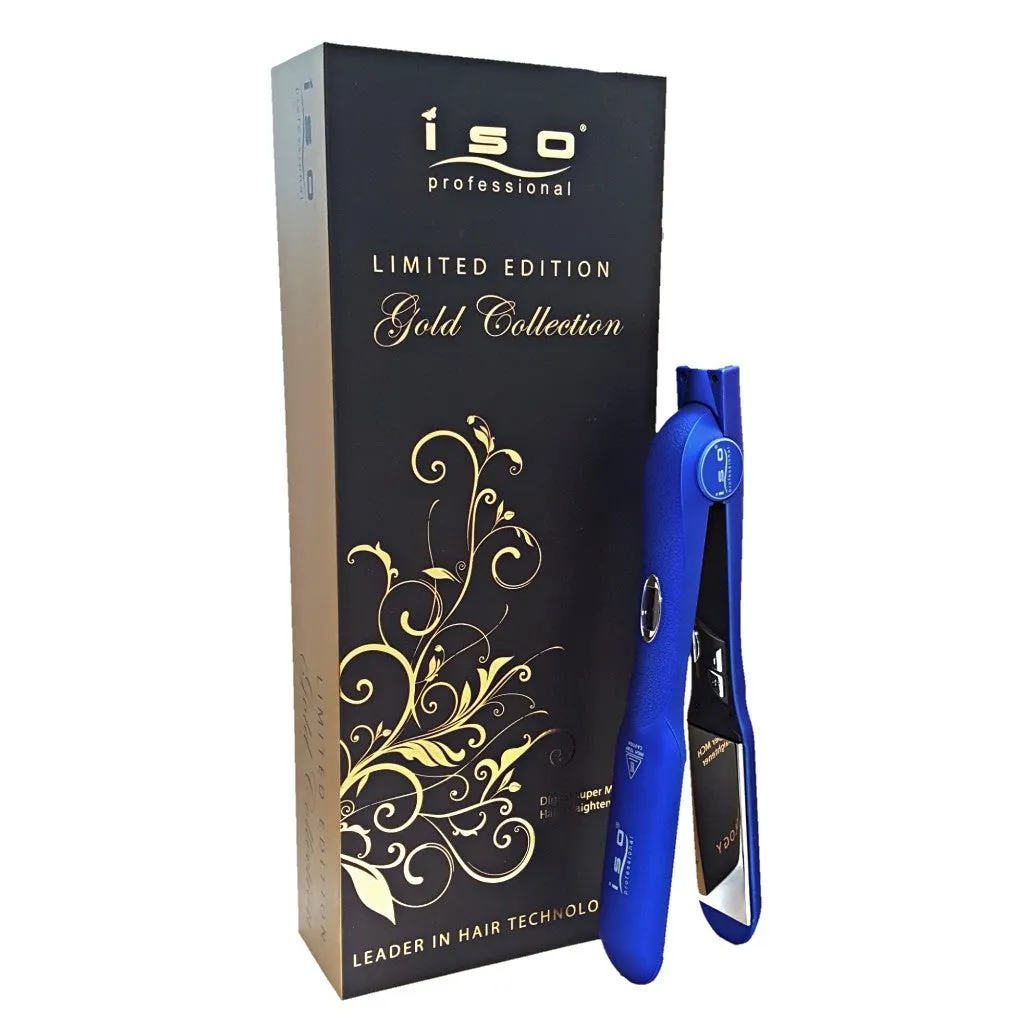 Iso Beauty Gold Collection Metallic Blue 1.5" Digital Infrared | Flat Iron