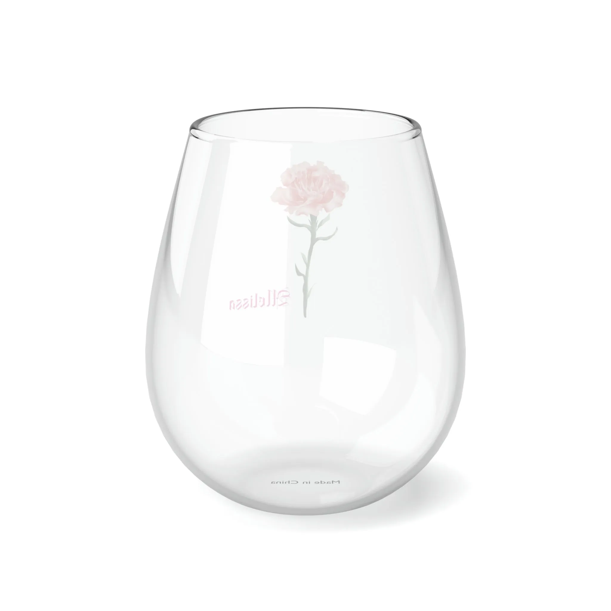 January PERSONALIZED Birth Flower Wine Glass, Birth Flower Gifts, Birth Flower wine glass, Birth Flower Gifts for Women, Gift for coworker, sister gift, birthday gift, Valentine gift, Stemless Wine Glass, 11.75oz