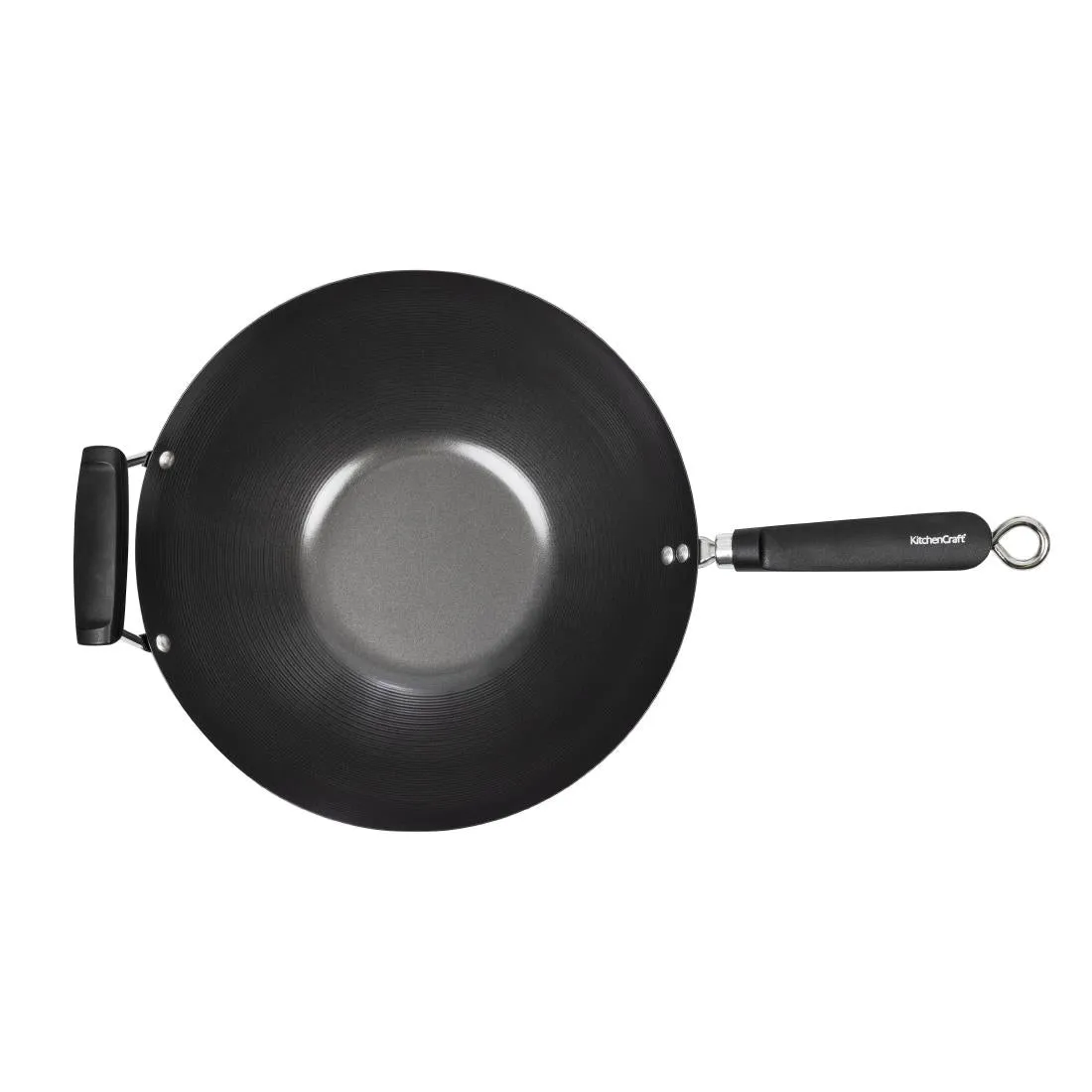 K250 Kitchen Craft Non Stick Flat Base Wok 356mm