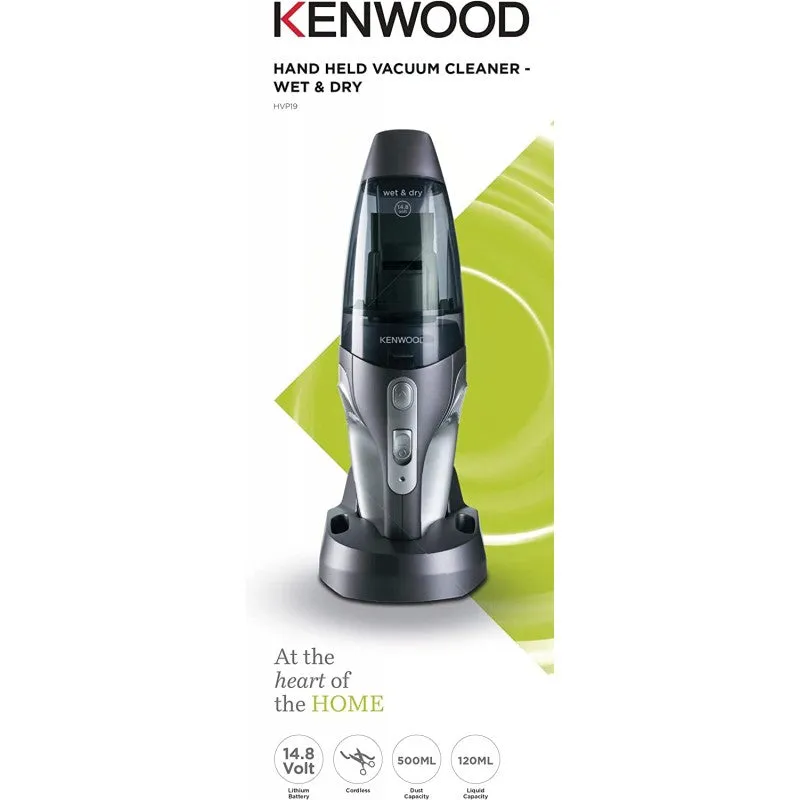 Kenwood, Wet & Dry Cordless Handheld Vacuum Cleaner HVP19.000SI Silver