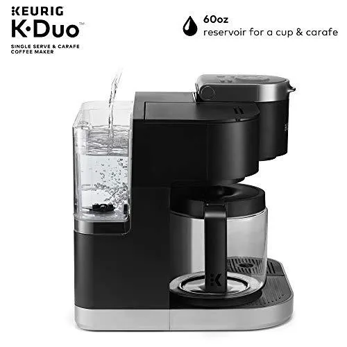 Keurig K-Duo Coffee Maker, Single Serve and 12-Cup Carafe Drip Coffee Brewer, Compatible with K-Cup Pods and Ground Coffee, Black