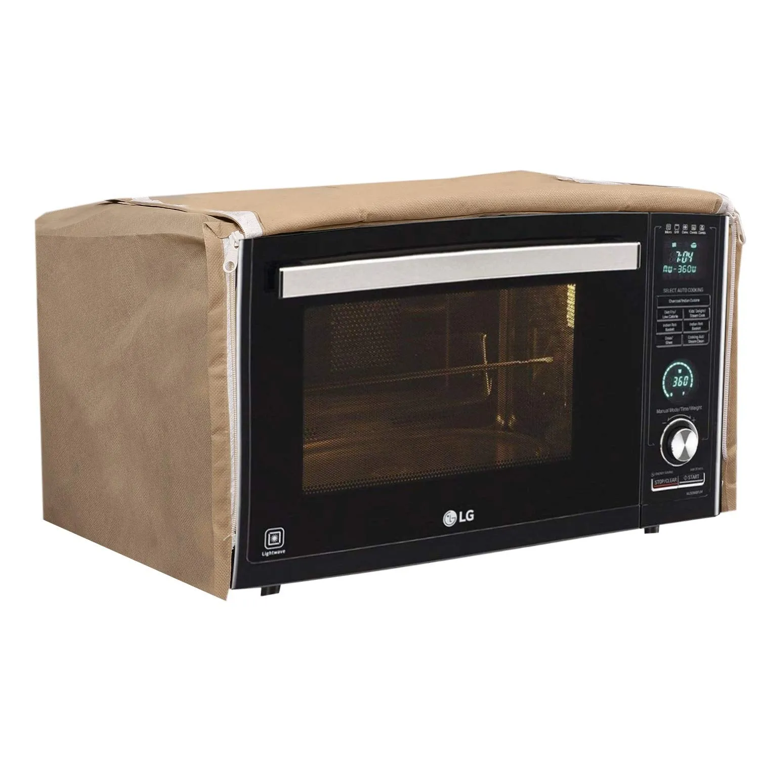 Kuber Industries Cotton 1 Piece Microwave Oven Cover 25 LTR (Gold) -CTKTC5751 (CTKTC05751)