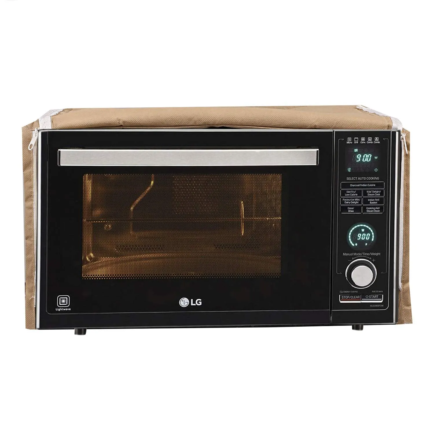 Kuber Industries Cotton 1 Piece Microwave Oven Cover 25 LTR (Gold) -CTKTC5751 (CTKTC05751)