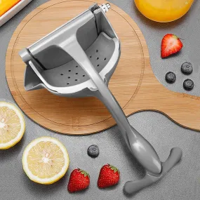 Kuber Industries Hand Press Juicer|Aluminium Portable Fruit Juicer with Lemon Squeezer|Presser Juicer for Kitchen & Easy Lifestyle (Grey)