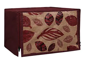 Kuber Industries PVC Leaf Printed Microwave Oven Cover, Dustproof Machine Protector Cover,25 LTR. (Brown)-HS43KUBMART25964