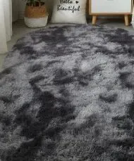 Large Oval Plush Thick Tie Dye Rug