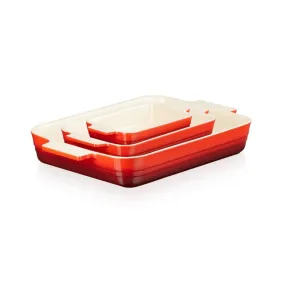 Le Creuset Black Friday 3 Piece Rectangular Dish 19, 26, 32cm Cerise