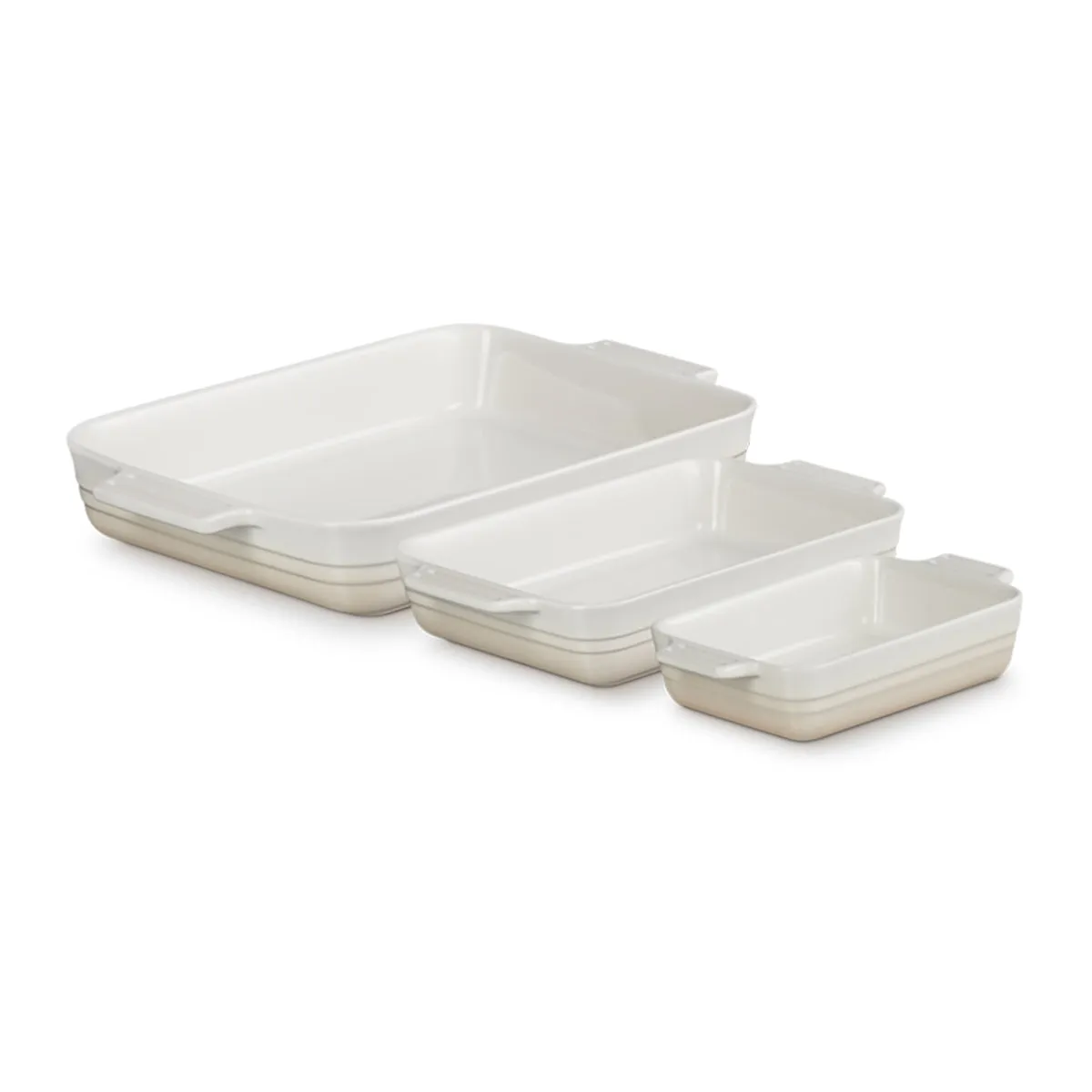 Le Creuset Heritage Rectangular Dish Set Meringue 3 Piece