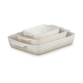 Le Creuset Heritage Rectangular Dish Set Meringue 3 Piece