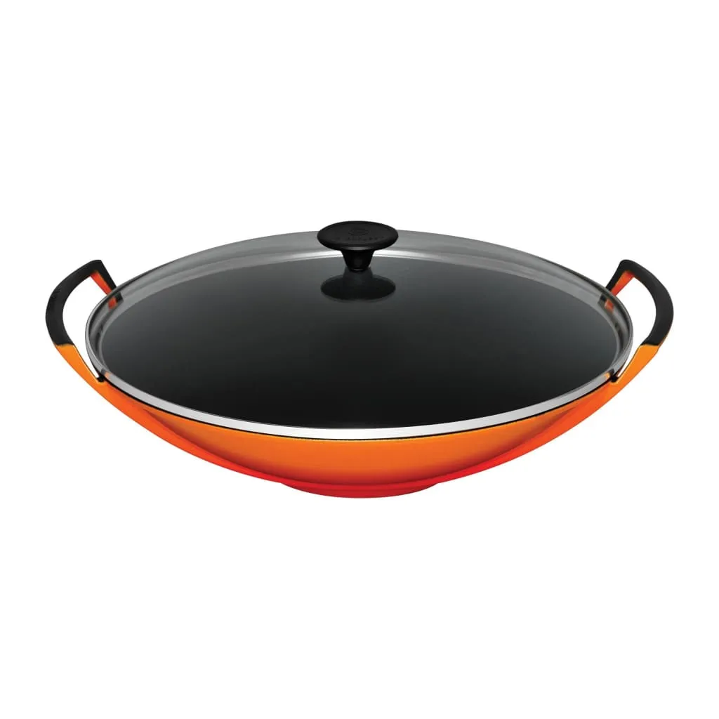 Le Creuset Wok & Glass Lid 36cm Volcanic