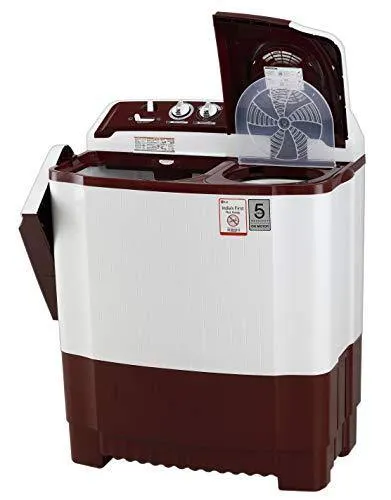 LG 7 kg Semi-Automatic Top Loading Washing Machine (P7010RRAA, Burgundy)