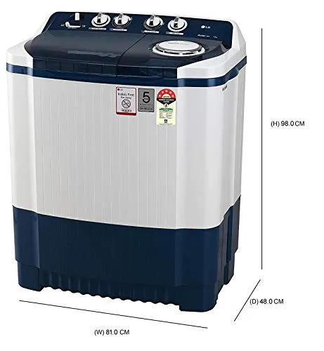 LG 7.5 Kg 5 Star Semi-Automatic Top Loading Washing Machine (P7535SBMZ, Dark Blue)