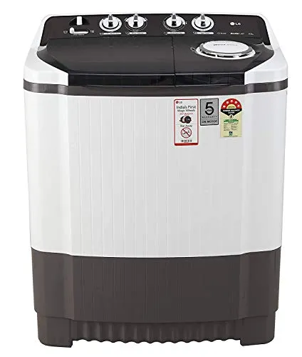 LG 8 Kg 5 Star Semi-Automatic Top Loading Washing Machine (P8035SGMZ, Grey)