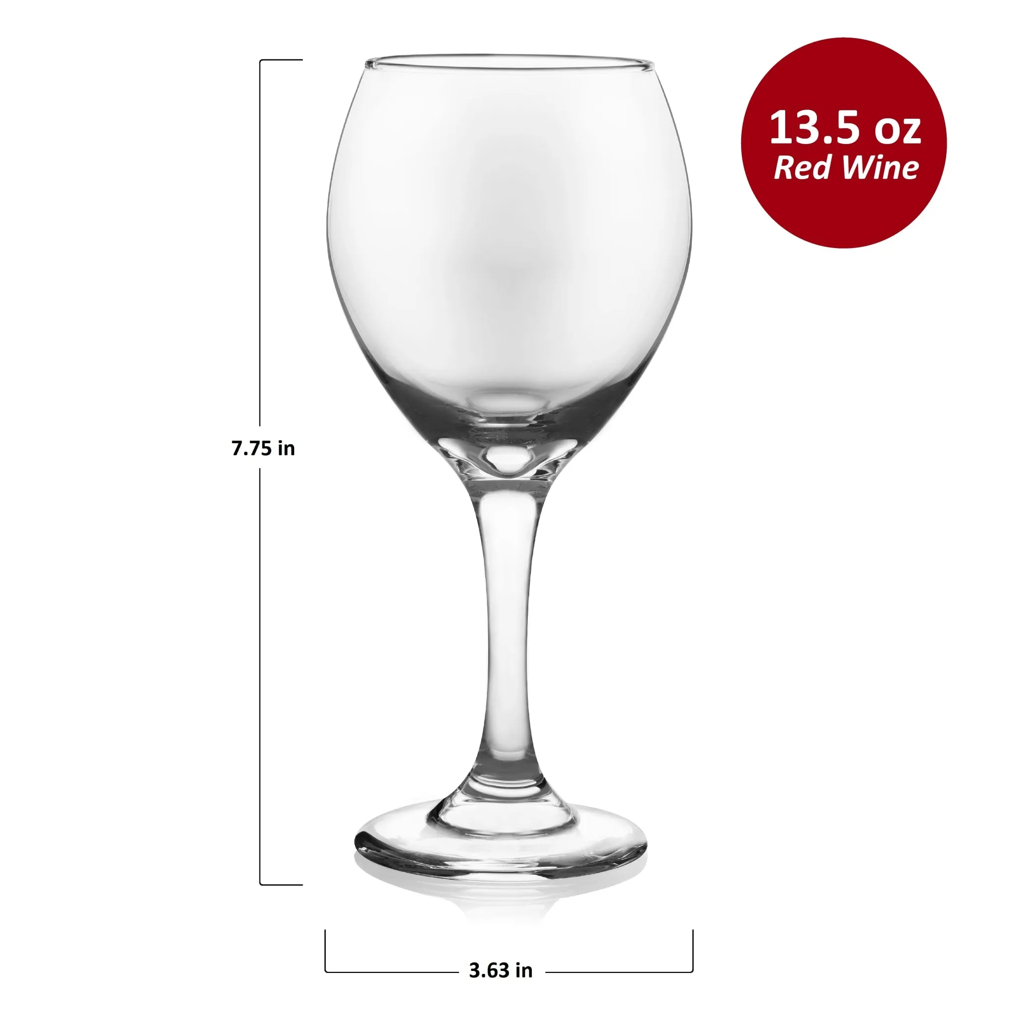 Libbey Classic Red Wine Glasses, 13.5 ounce, Set of 4