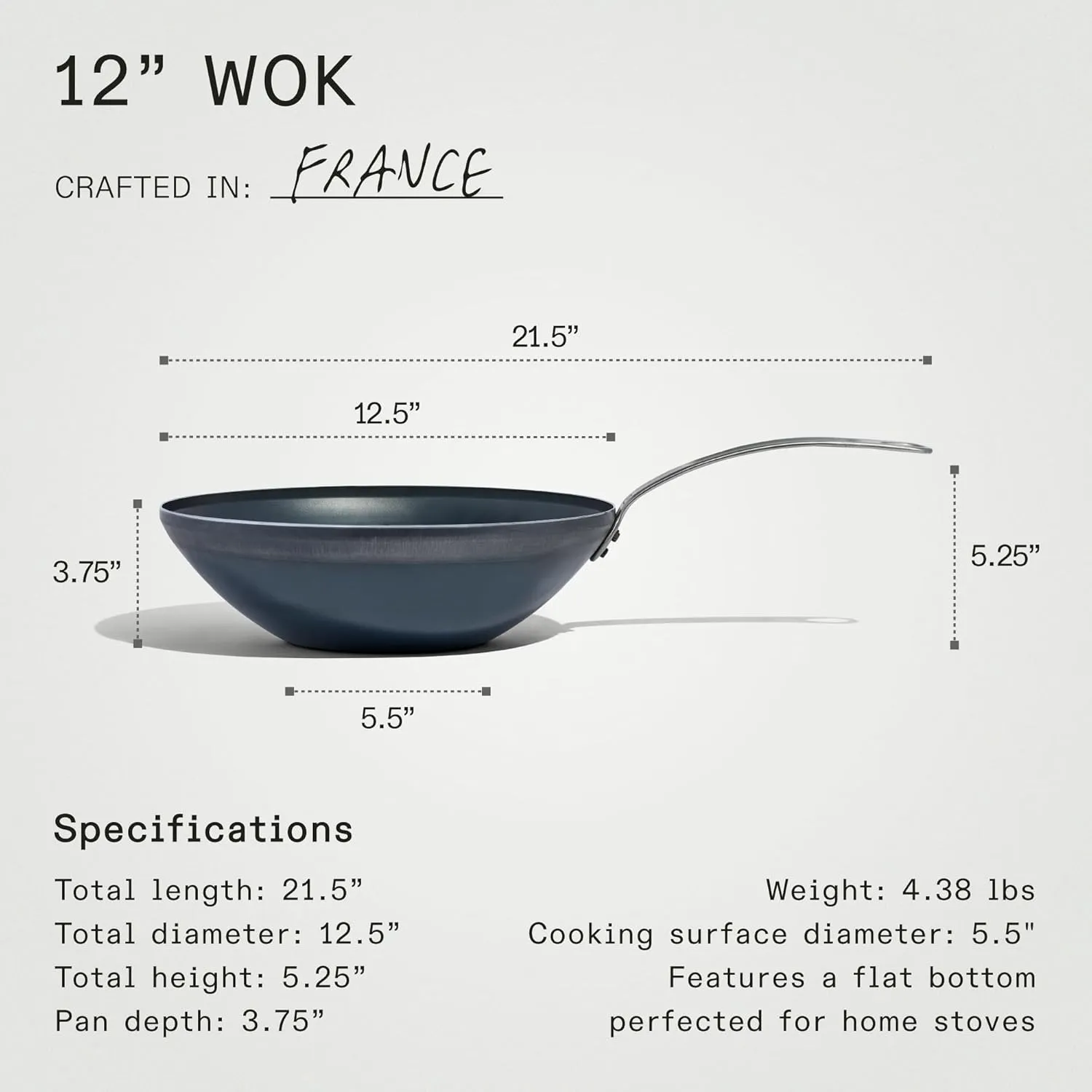 Made in Blue Carbon Steel Wok  12"