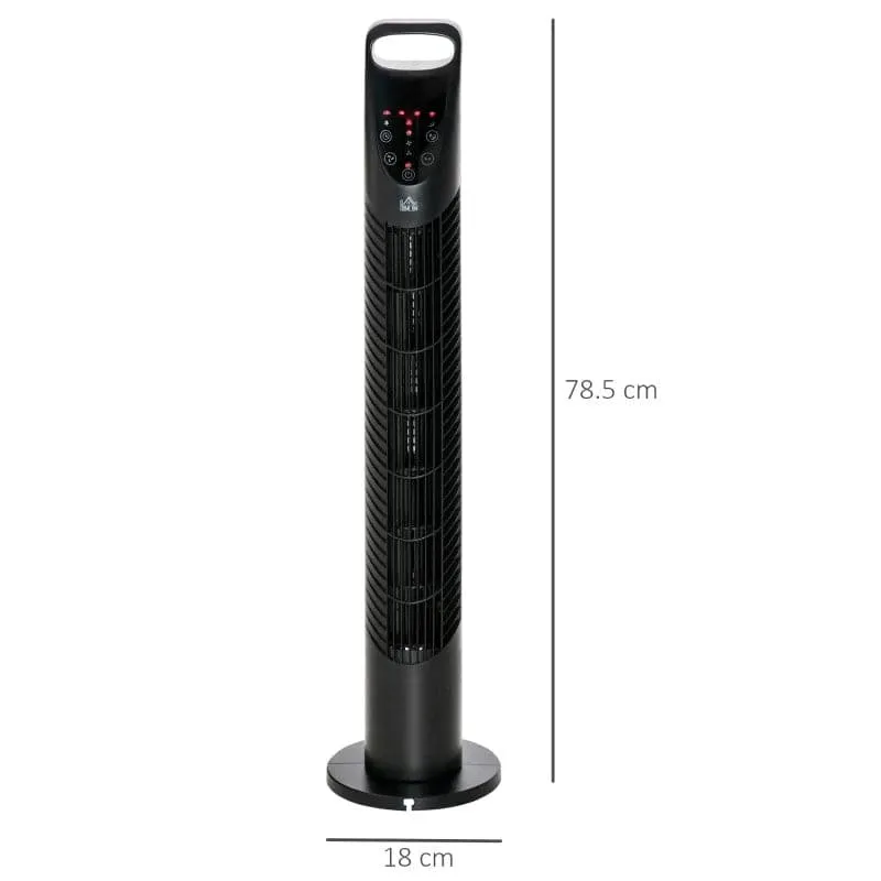 Maplin Plus 78.5cm Oscillating Tower Fan with Remote Control - Black