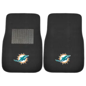 Miami Dolphins Embroidered Car Mat Set - 2 Pieces