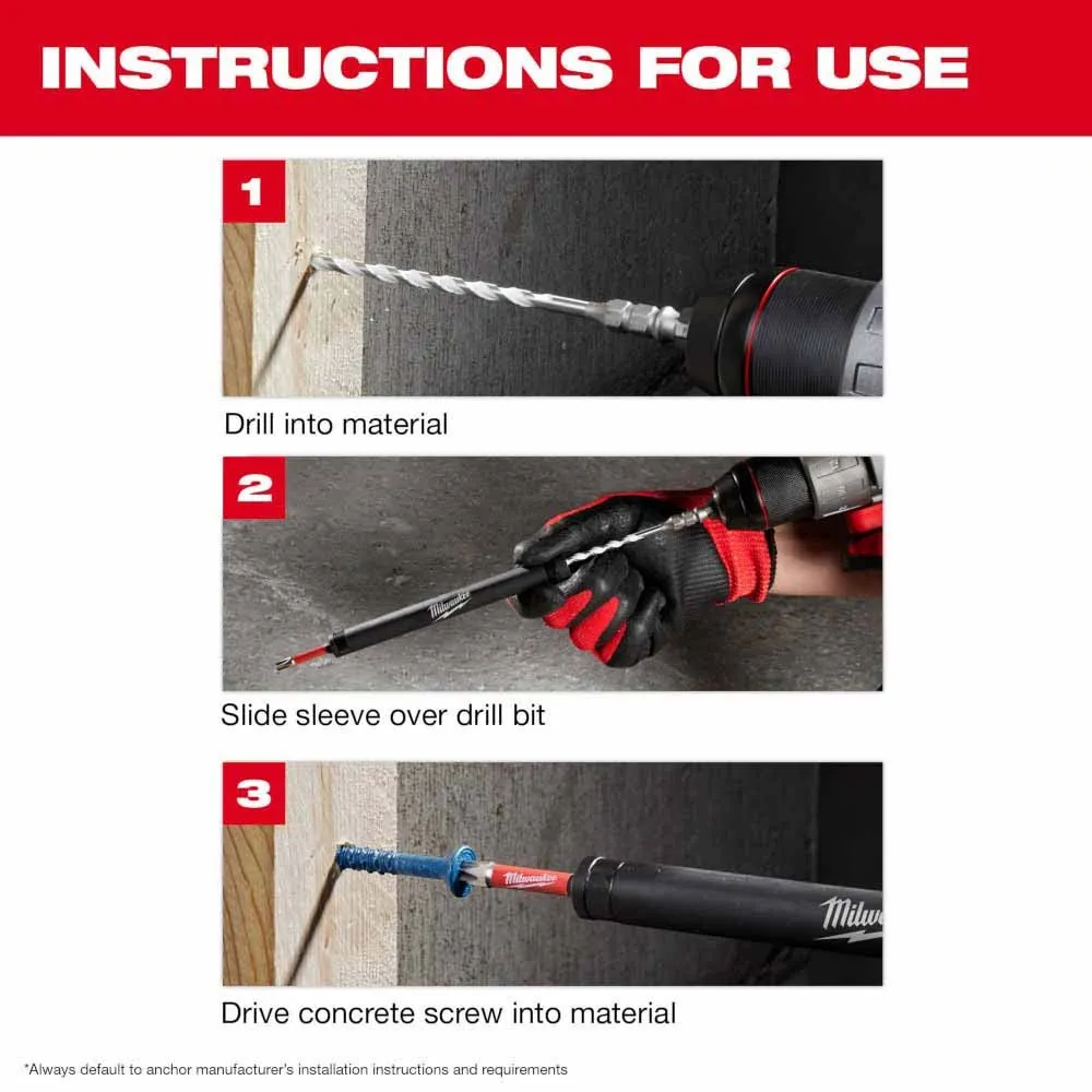 Milwaukee 48-20-8877 SHOCKWAVE Impact Duty Carbide Multi-Material Drill Bit Screw Install Set - 7PC