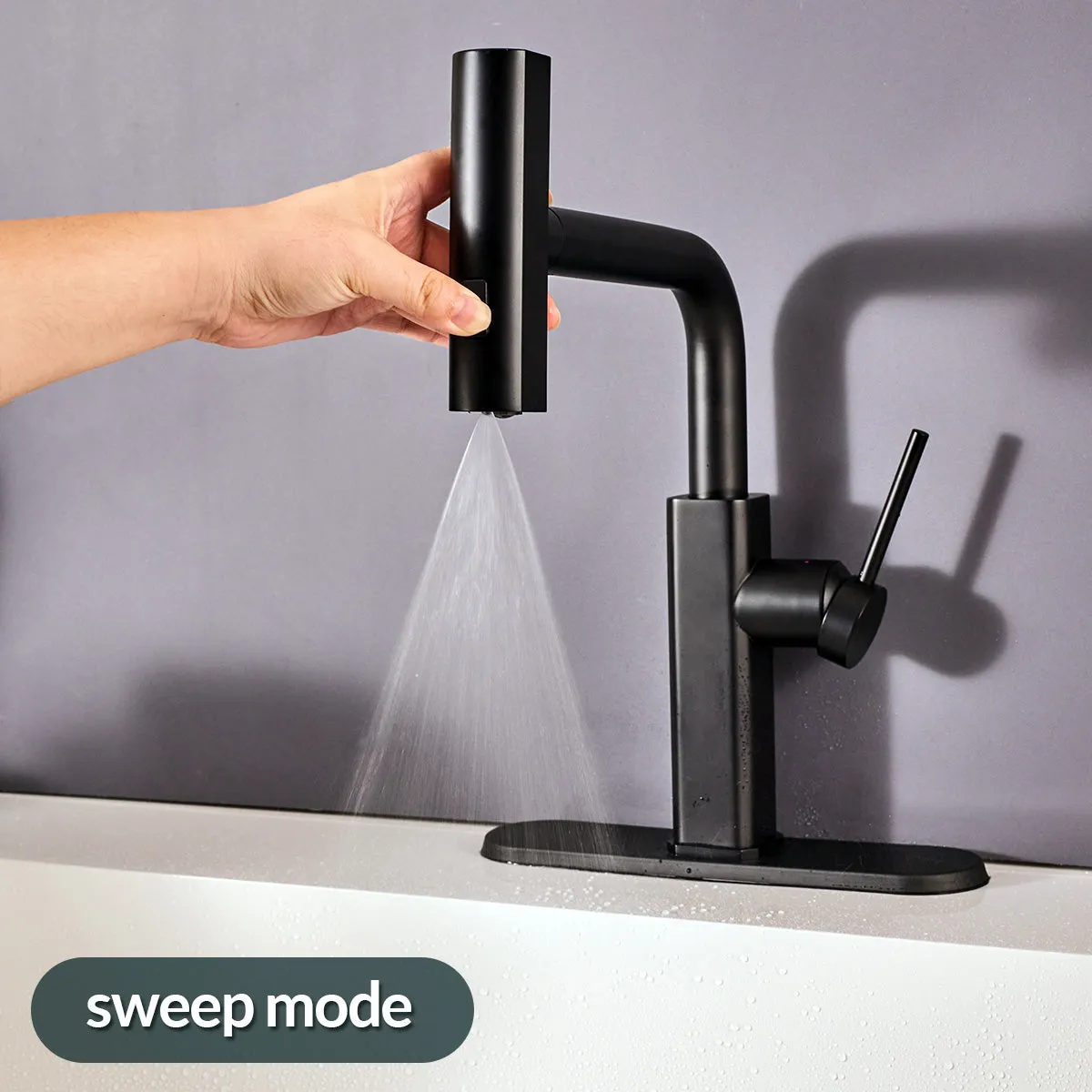 Modern Stainless Steel Kitchen Faucet with Pull-Out Sprayer 3 in 1 Flow Modes