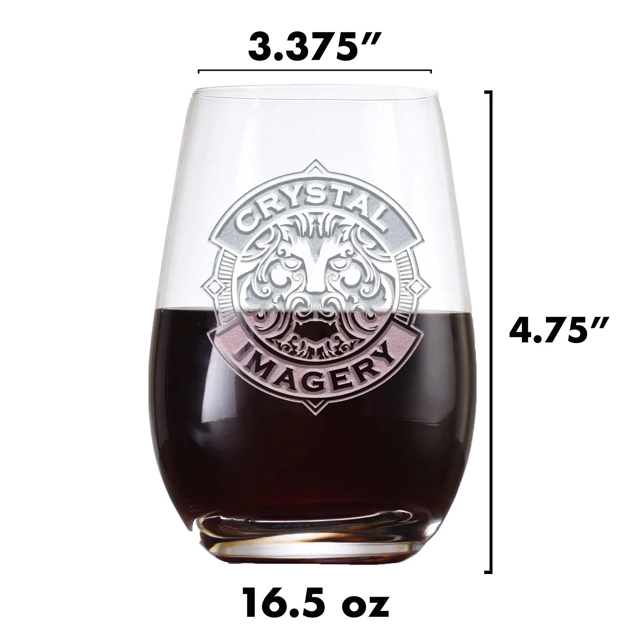 Monogram Stemless Wine Glass Tumbler by Crystal Imagery