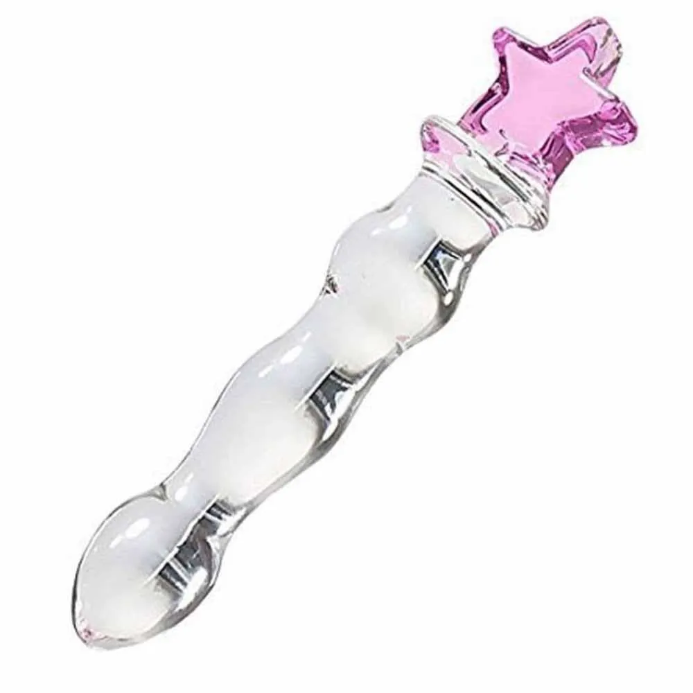 Moon And Star Anal Glass Plug Dildo