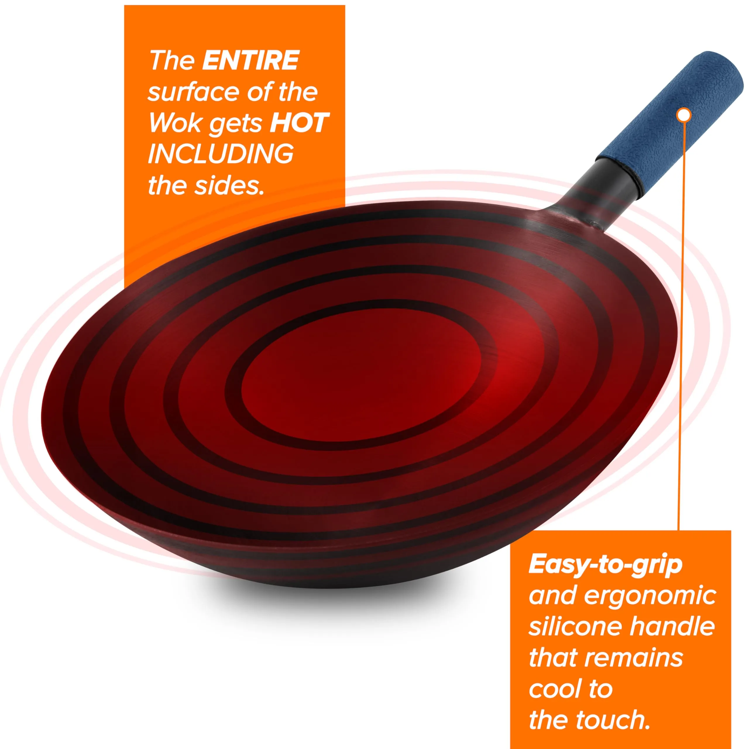 Mosaic Induction Wok, Precise Temp Controls from 100°F to 575°F in 5°F, Wok Hei