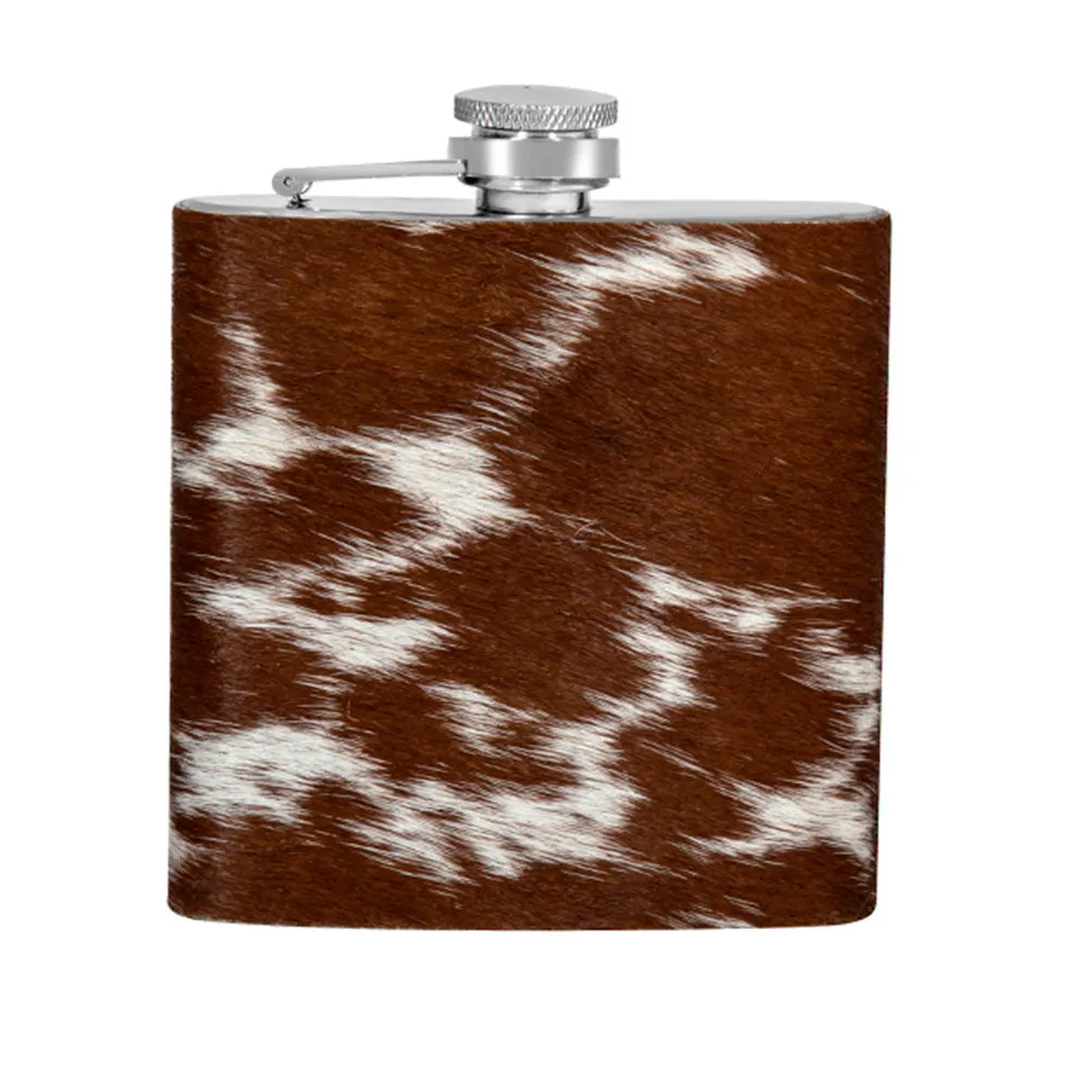 Mountain Trail Flask in Caramel Hair-on Hide