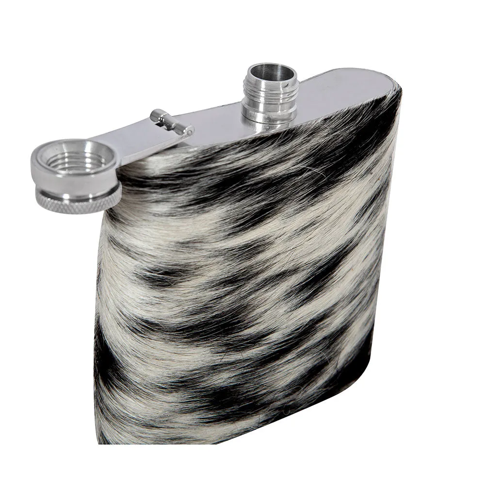 Mountain Trail Flask in Dark Hair-on Hide