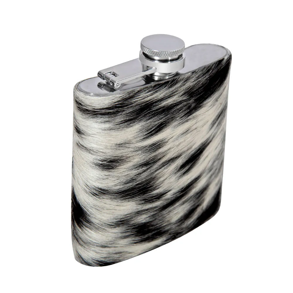 Mountain Trail Flask in Dark Hair-on Hide