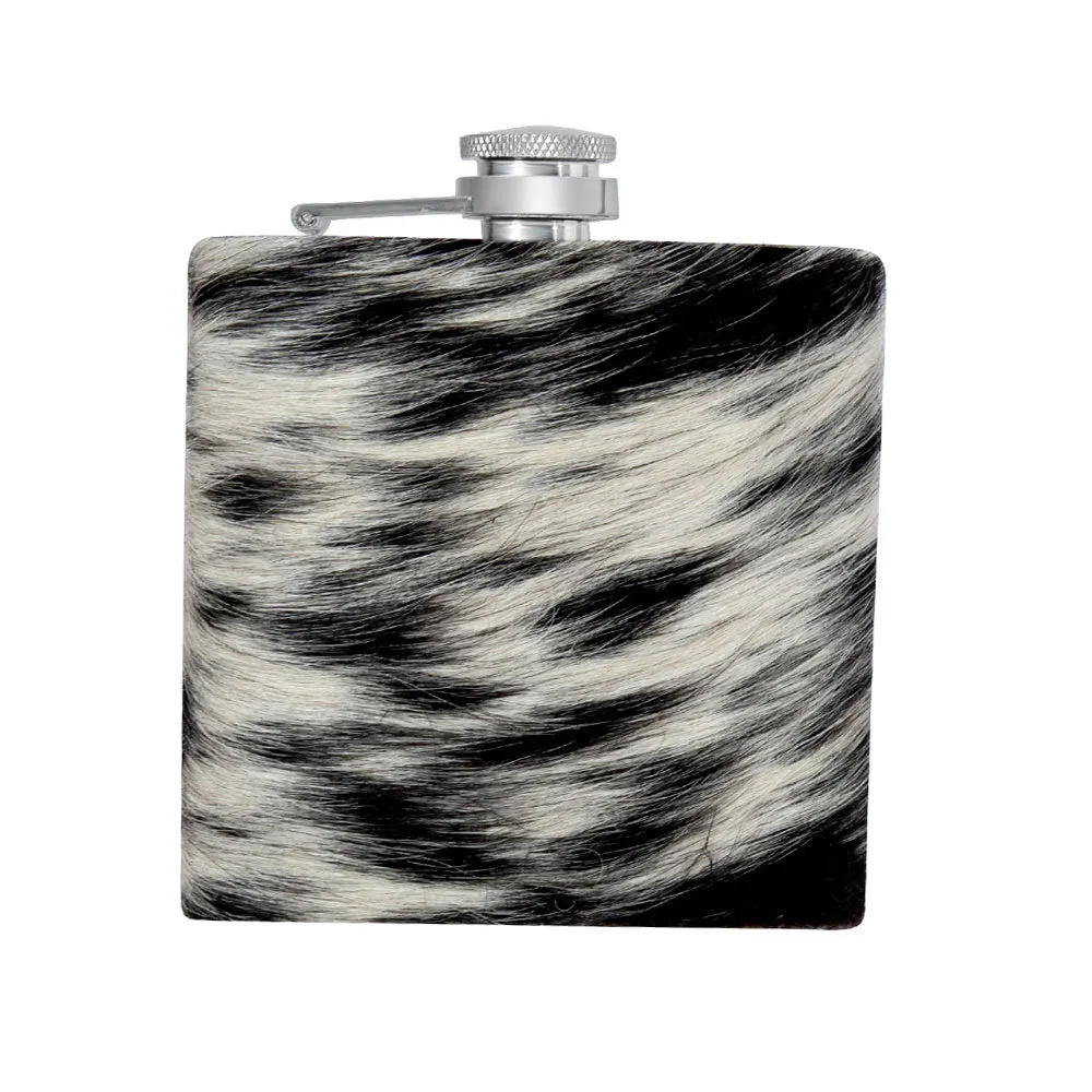 Mountain Trail Flask in Dark Hair-on Hide