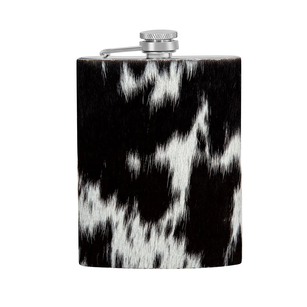 Mountain Trail Flask in Dark Hair-on Hide