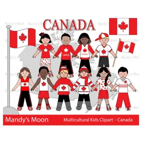 Multicultural Kids Clipart - CANADA (Personal & Nonprofit Use only)