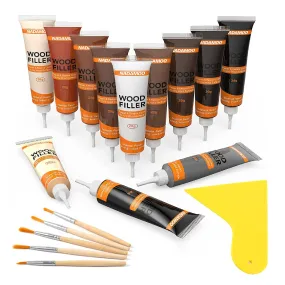 NADAMOO Wood Furniture Repair Kit | Surface Cover For Scratches For Hardwood Floors | Table | Door | 12 Dark Colors | Black, White Gray Oak