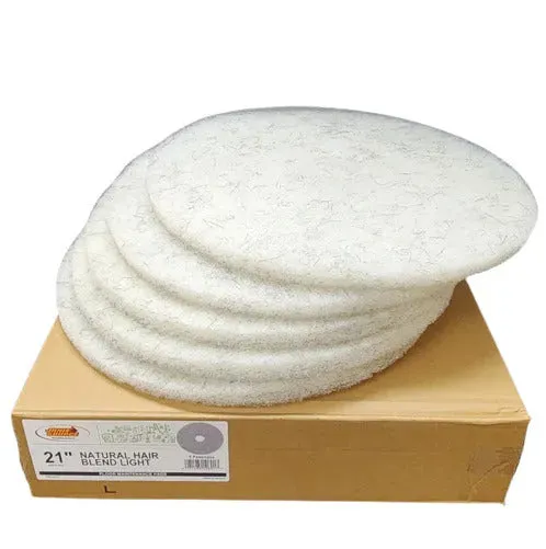 Natural Hair Blend Light Burnishing Pad, 21-Inch Dia (Case of 5)