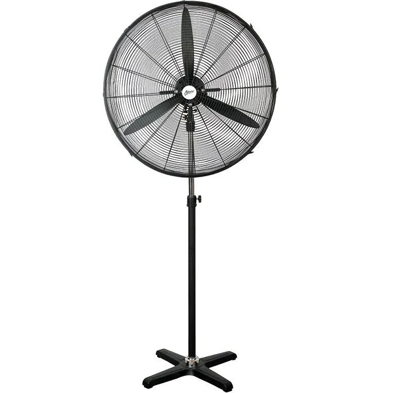 Nero Industrial Pedestal Fan On Stand Oscillating Warehouse Factory