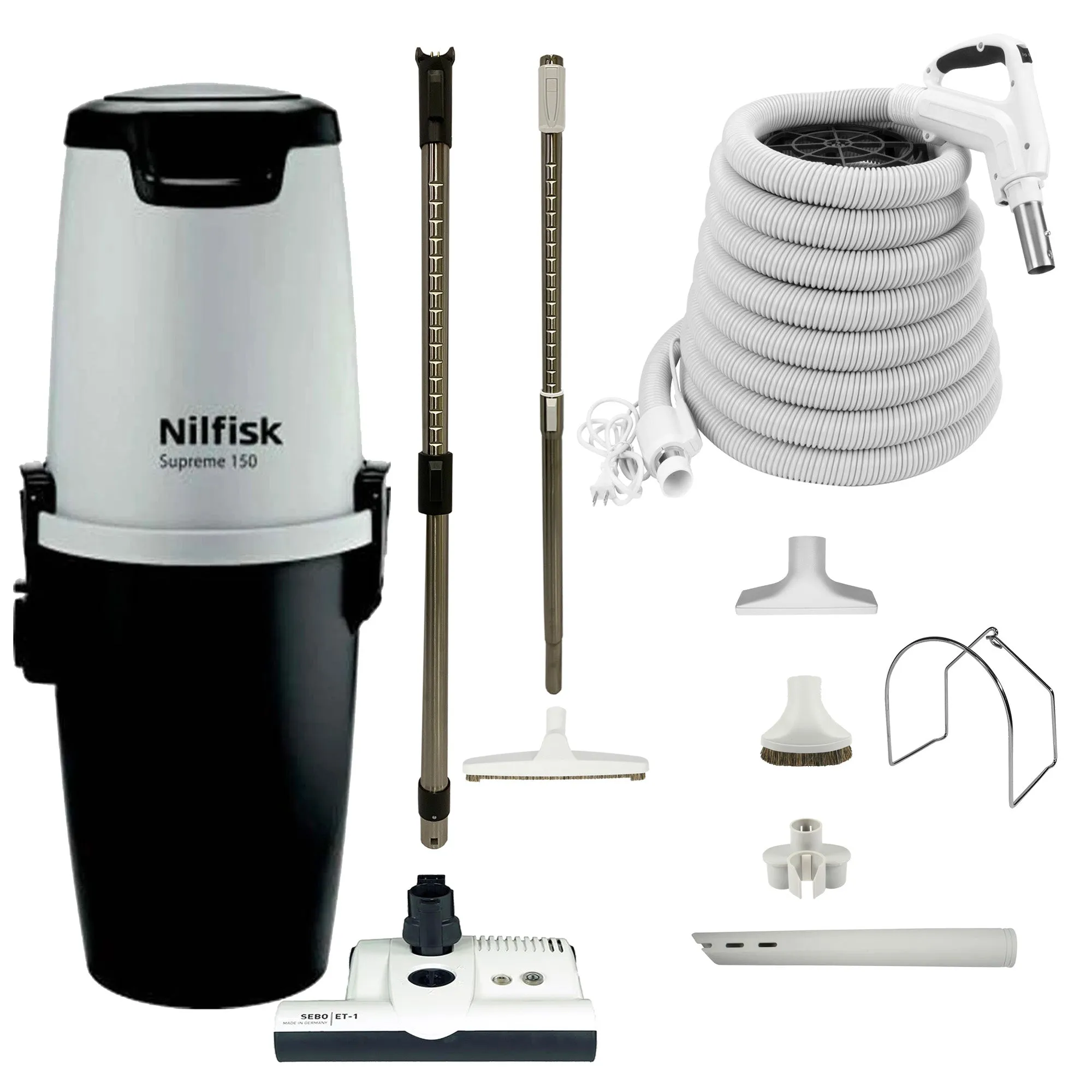 Nilfisk Supreme 150 Central Vacuum with SEBO Premium Electric Kit