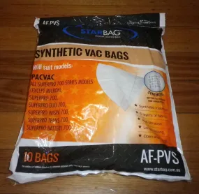 PacVac SuperPro 700, Duo 700 Backpack Synthetic Vacuum Bags (Pkt10) - Part # AF-PVS