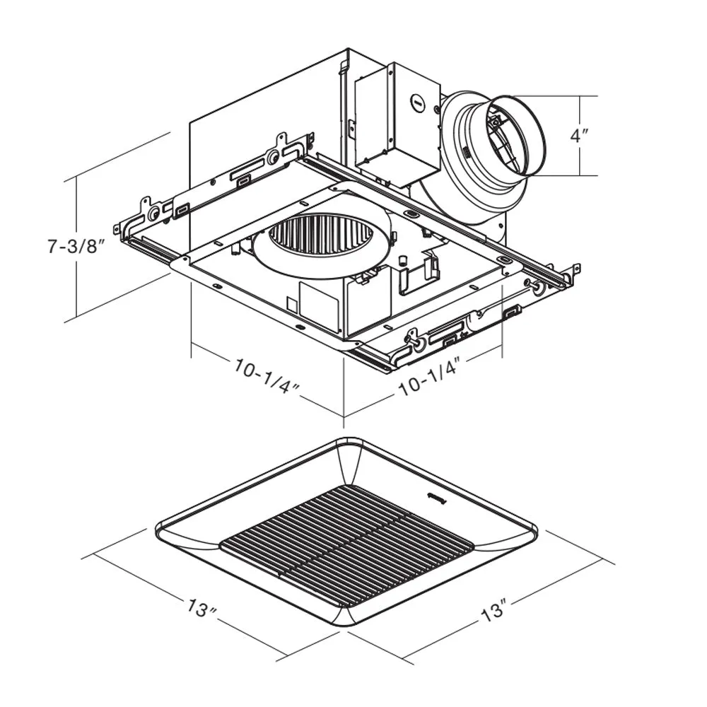 Panasonic WhisperCeiling DC, Bathroom Exhaust Fan, 50/80/110 CFM