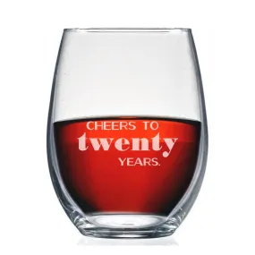 Personalized Cheers To Birthday Stemless Wine Glass