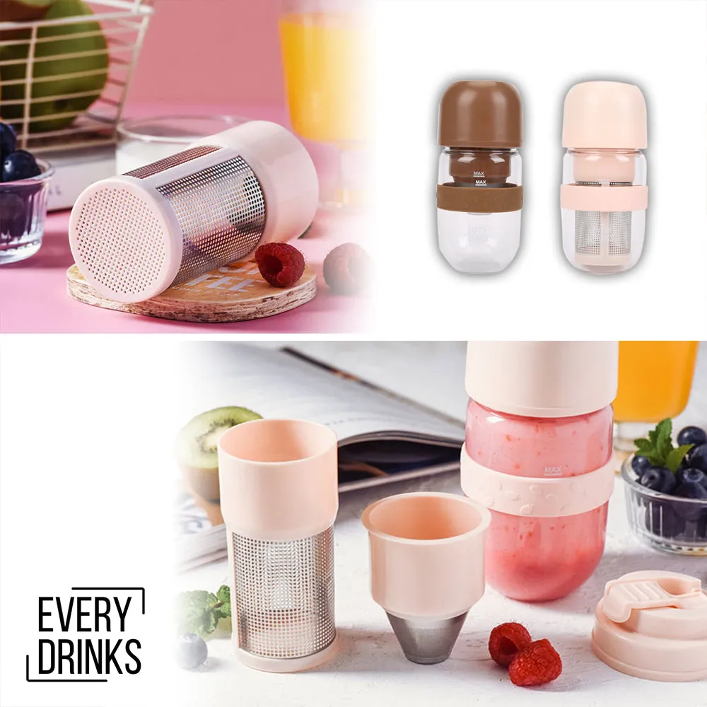 Pink All in1 Anywhere Portable Drip Pour Over Coffee Maker   Electric Grinder   Juice Blender Anywhere Freshly Ground Coffee