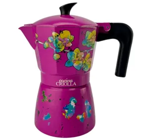 "Orquídeas" Design Moka Pots (Greca) - Puerto Rican Artist - Limited Edition