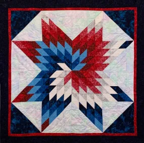 Red, White and Blue Spiral Star Quilt Pattern KCS-RWBSSw  - Wholesale Product