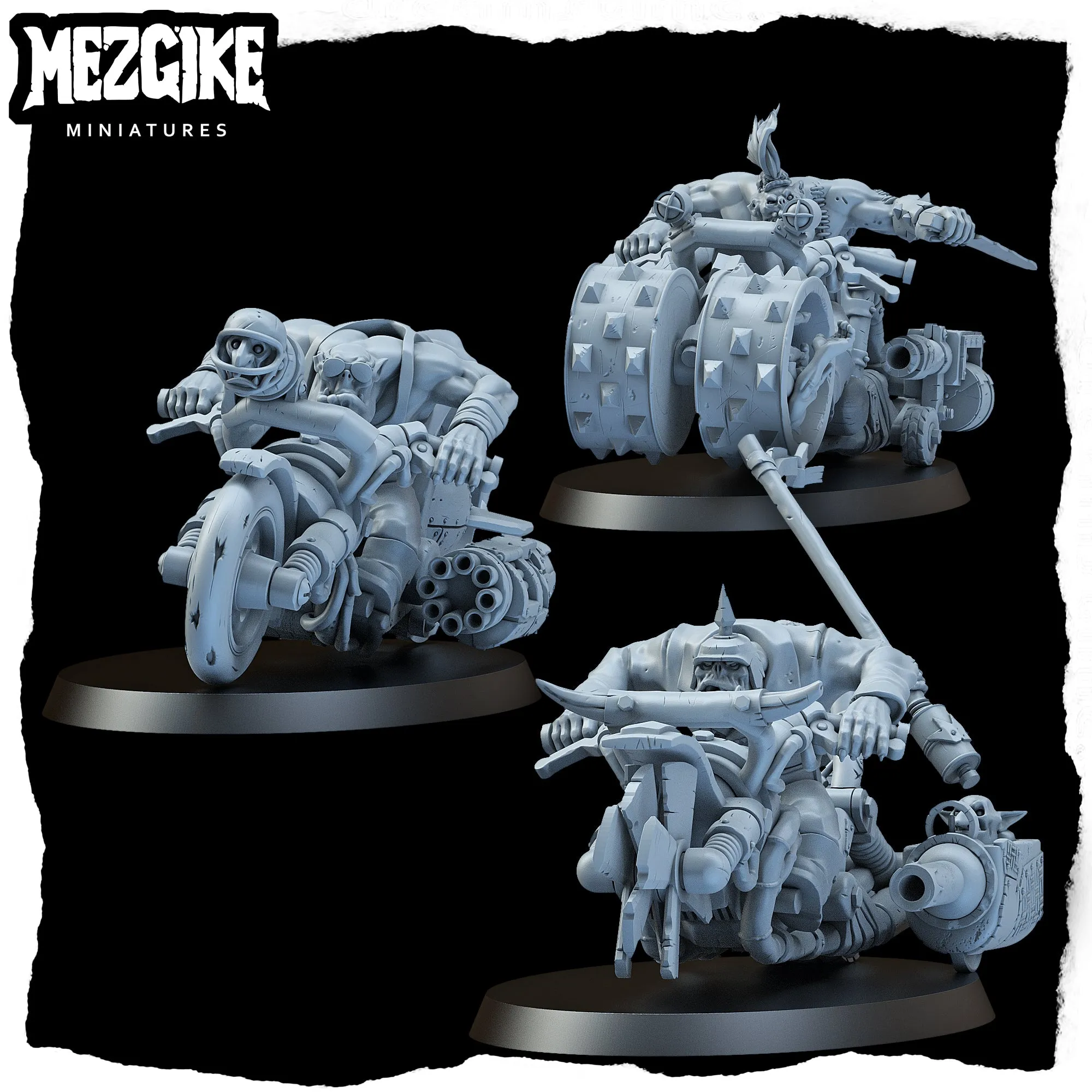 Road boyz biker mob B (3 physical miniatures)