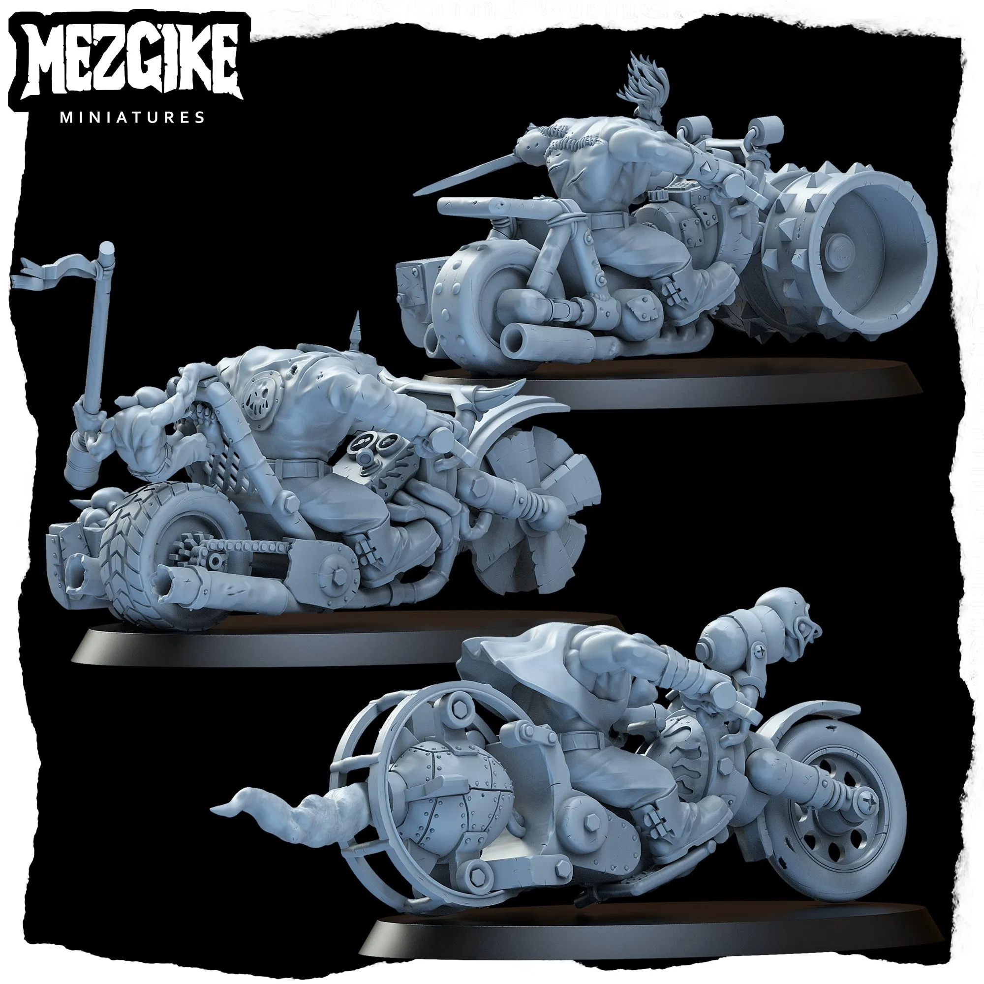 Road boyz biker mob B (3 physical miniatures)